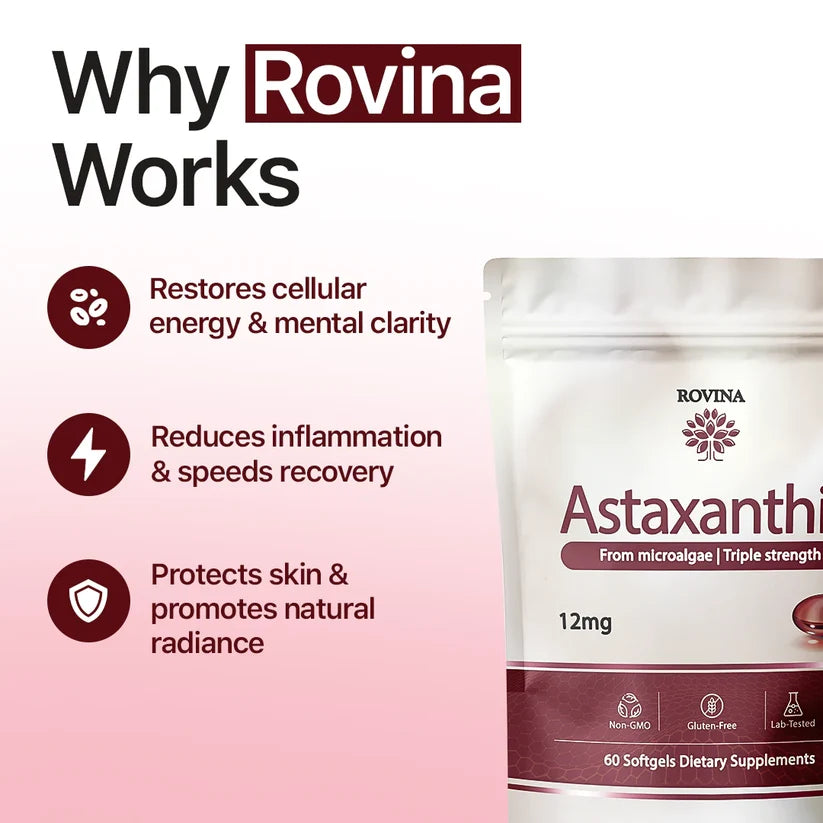 Rovinalife Astaxanthin - Nature's Most Powerful Antioxidant for Whole Body Support & Cellular Protection