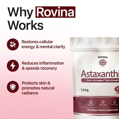 Rovinalife Astaxanthin - Nature's Most Powerful Antioxidant for Whole Body Support & Cellular Protection