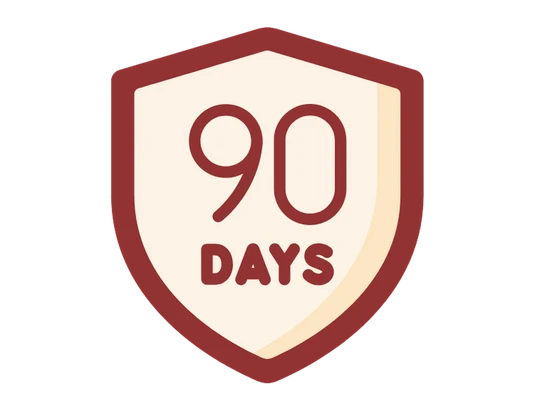 90-day money-back guarantee seal